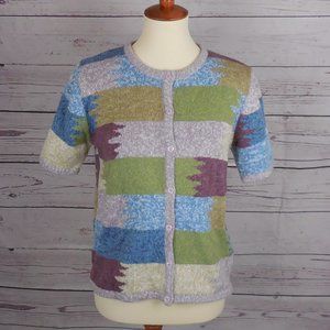 Christopher Banks Y2K Color Block SS Cardigan